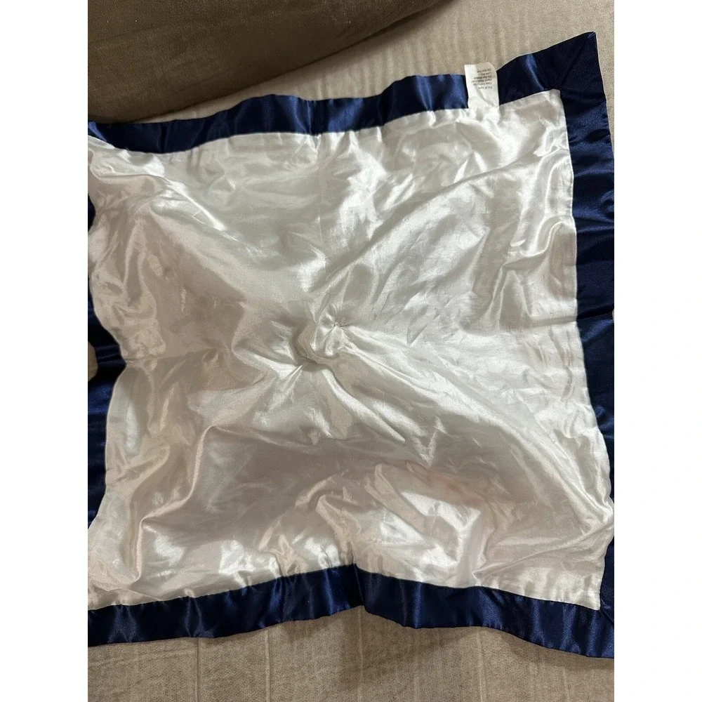 Baseball Teddy Brown Bear lovey‎ Navy Satin Trim Dan Dee rattle Large 17